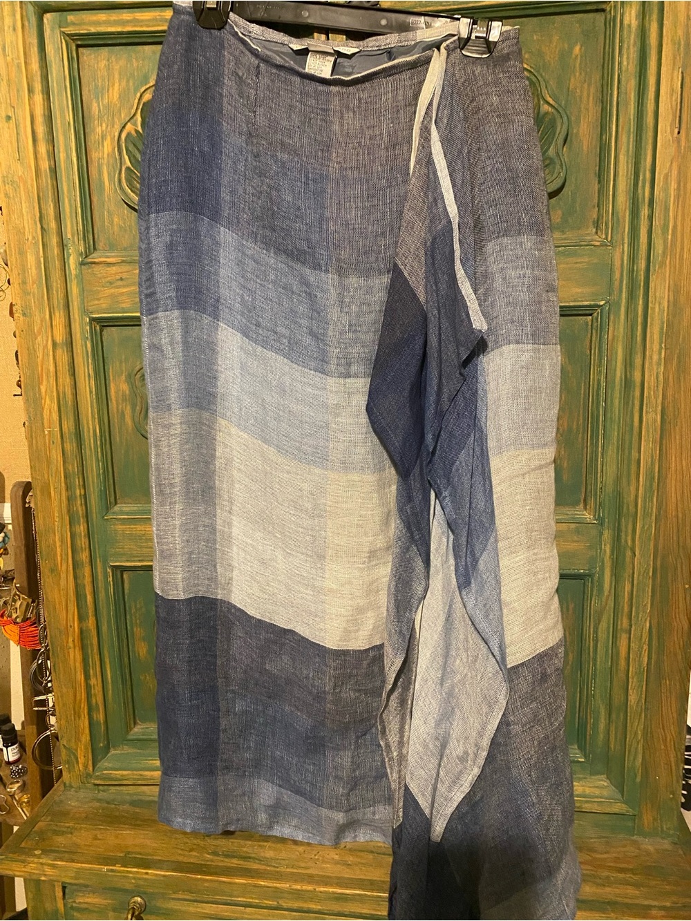 Peter Nygard Blue and Light Blue Striped Maxi Skirt